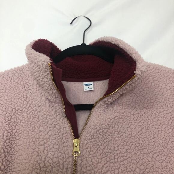 Old Navy Blush Pink Pullover Teddy Bear Sweater Womens M Fuzzy Cozy Warm - Picture 6 of 8